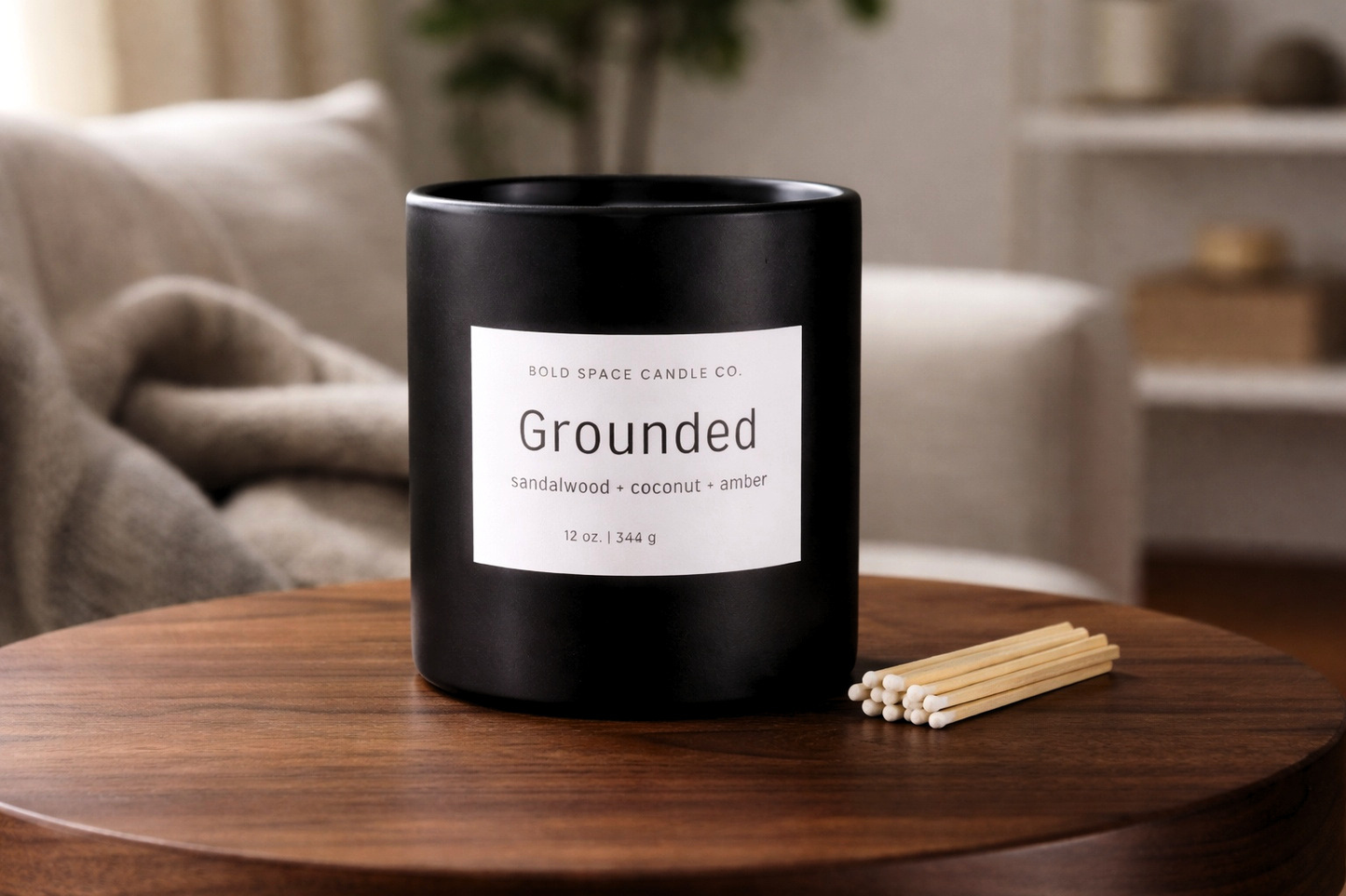 12 oz. Grounded - Sandalwood + Coconut + Amber