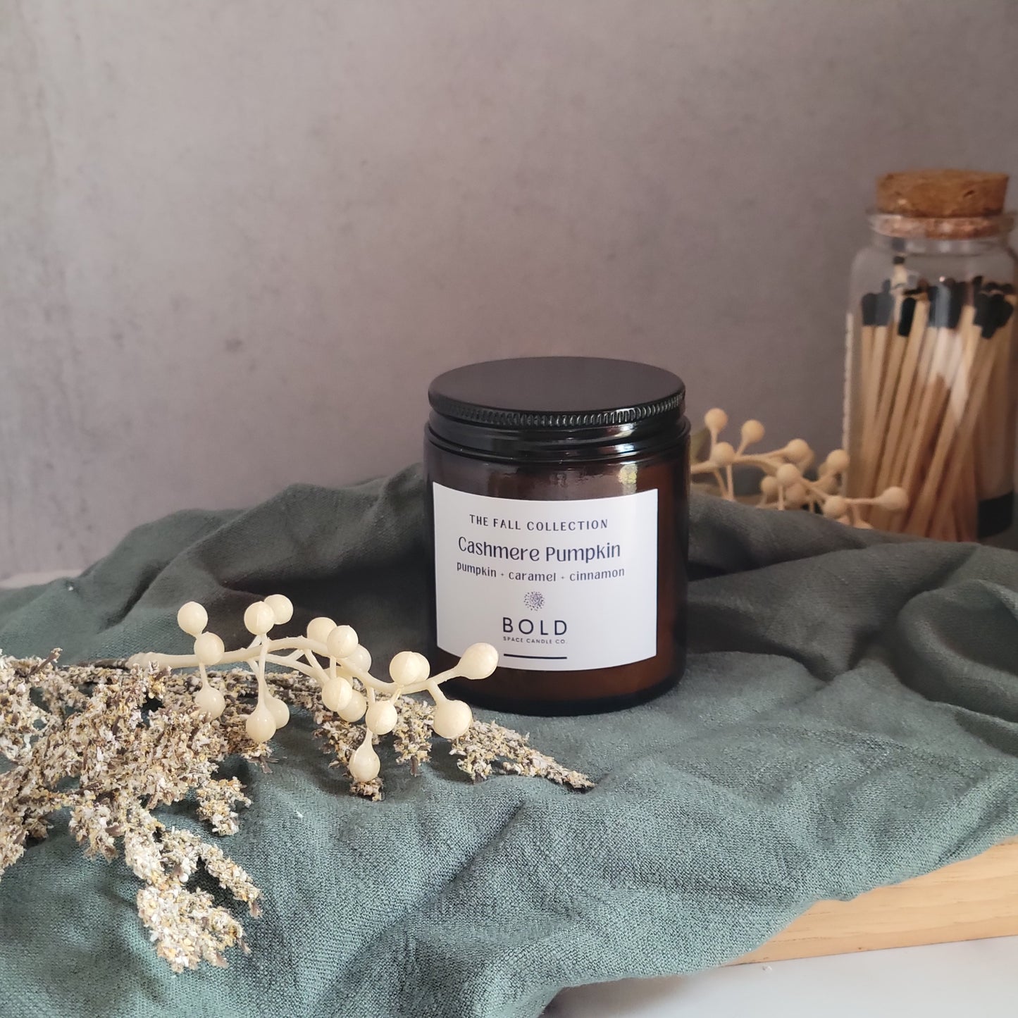 Cashmere Pumpkin- Pumpkin + Carmel + Cinnamon- 3 oz. candle