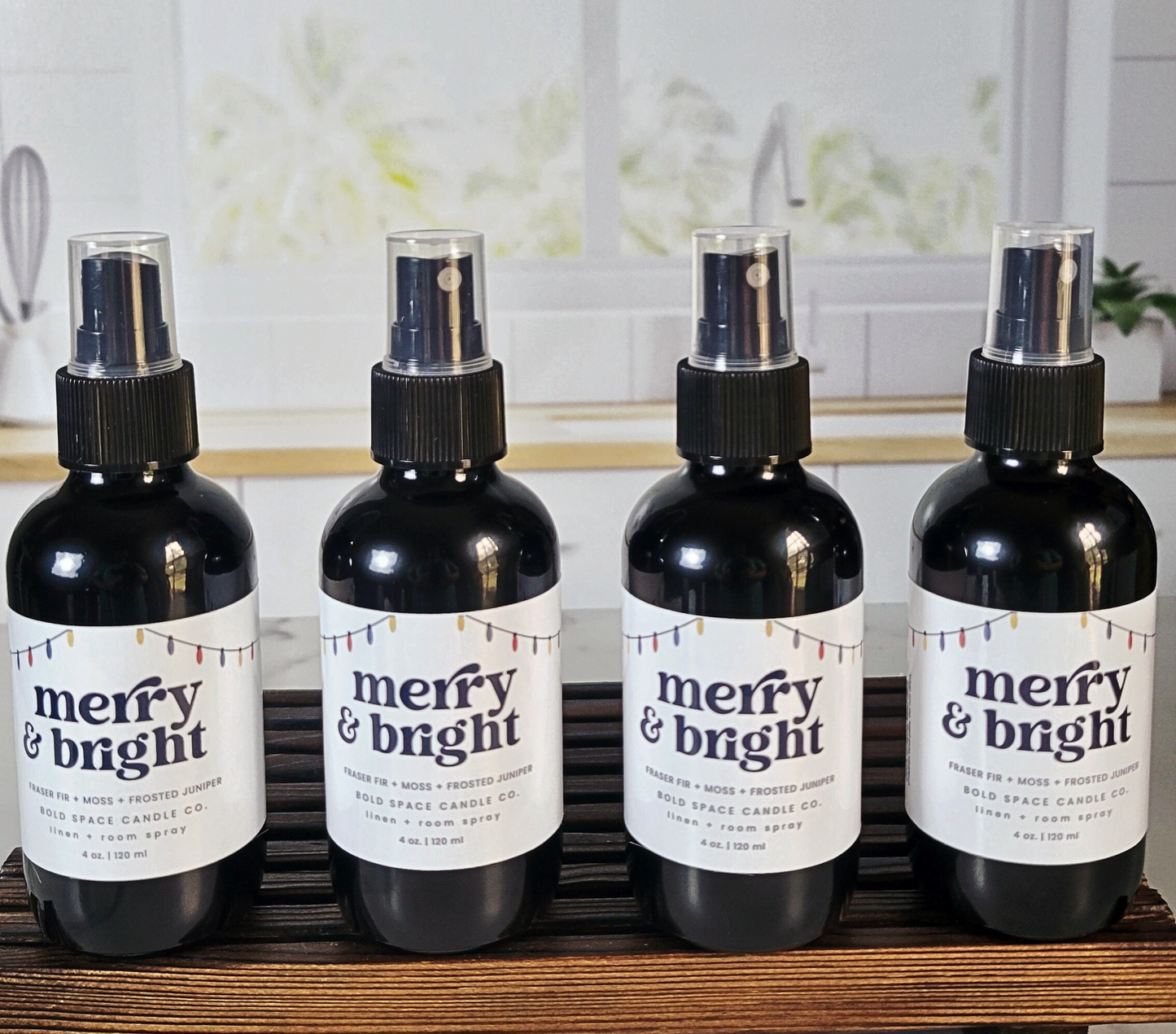Merry & Bright - Linen & Room Spray – 4 oz. Black Bottle