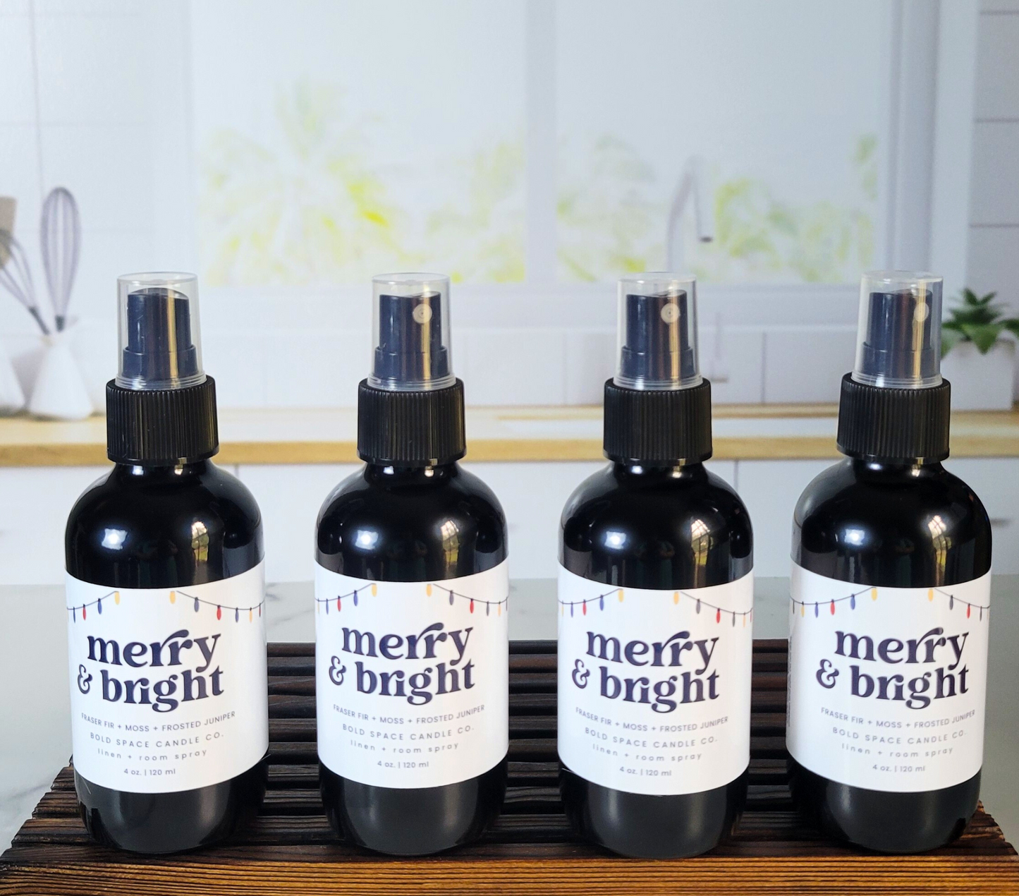 Merry & Bright - Linen & Room Spray – 4 oz. Black Bottle