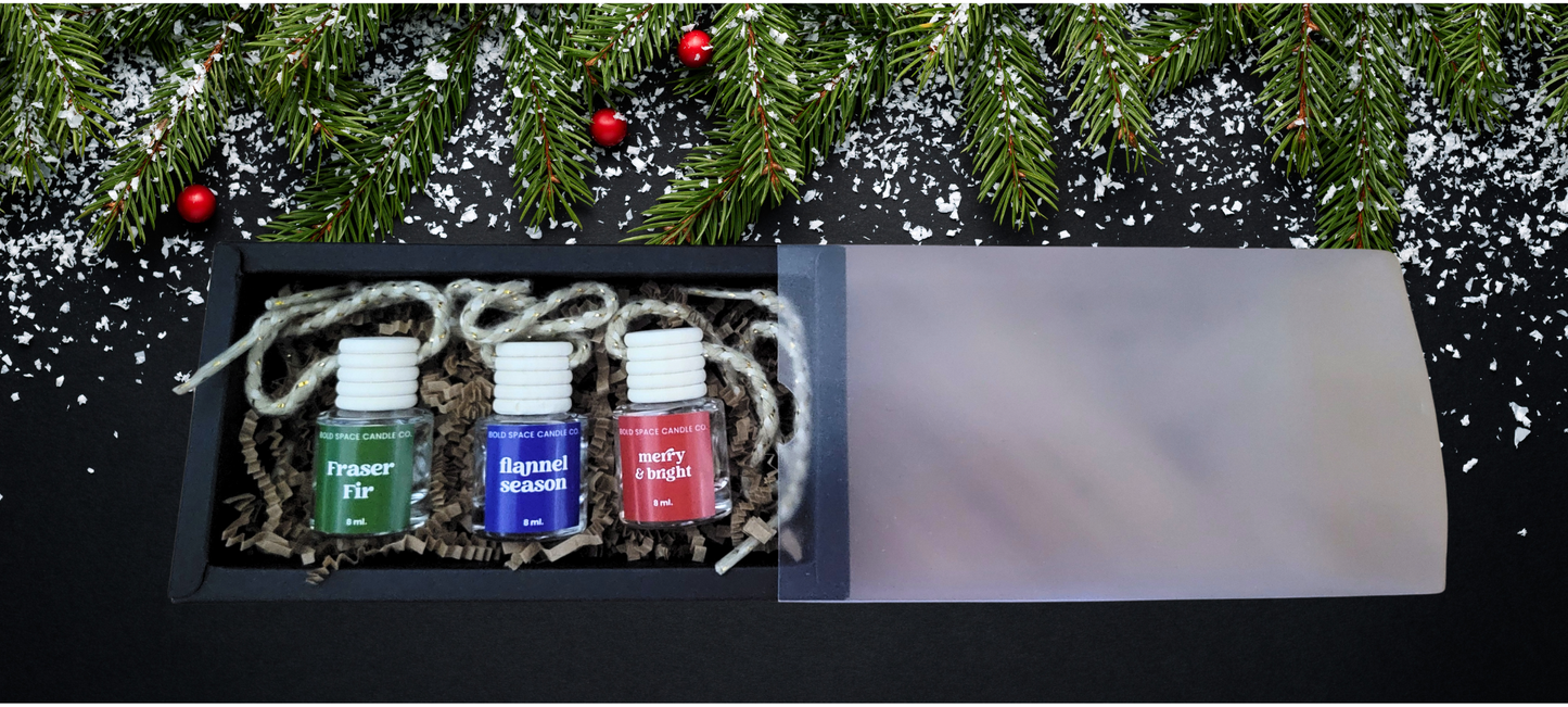 Car Diffuser 3 pack Winter Collection – Long Lasting Fragrance - Giftable Item