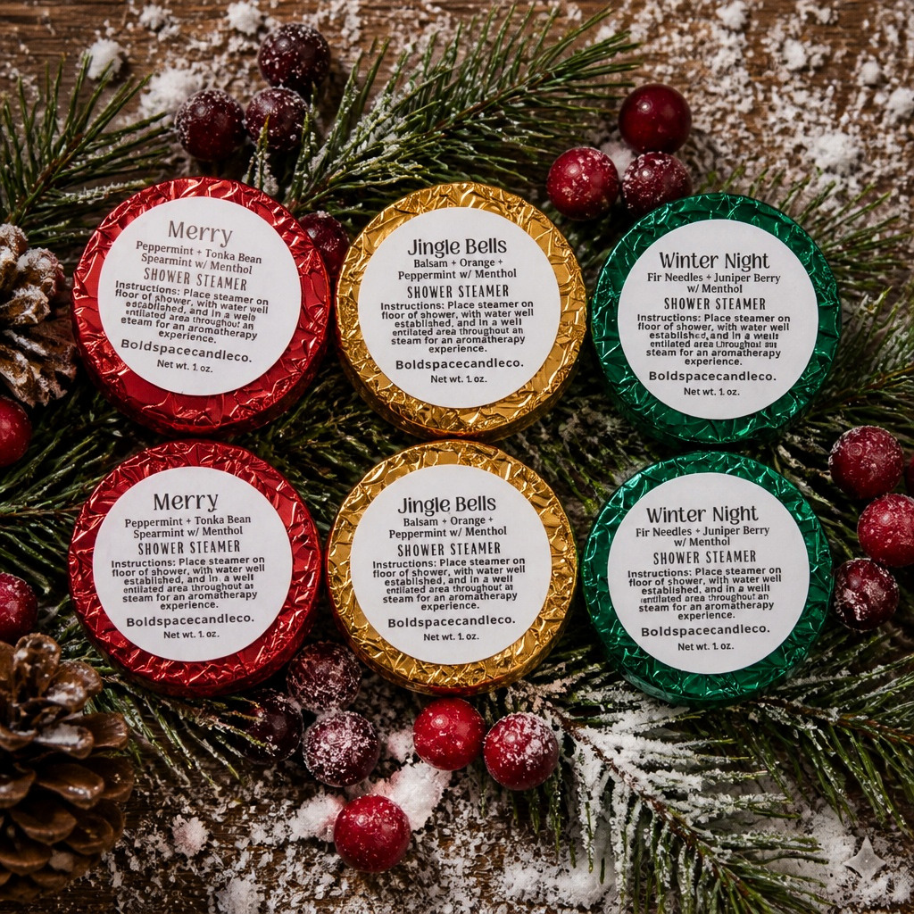 Holiday Cheer Menthol Shower Steamers - 3 Scents