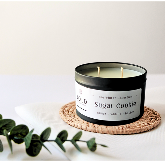 Sugar Cookie- Sugar + Vanilla | 6 oz. Black Tin