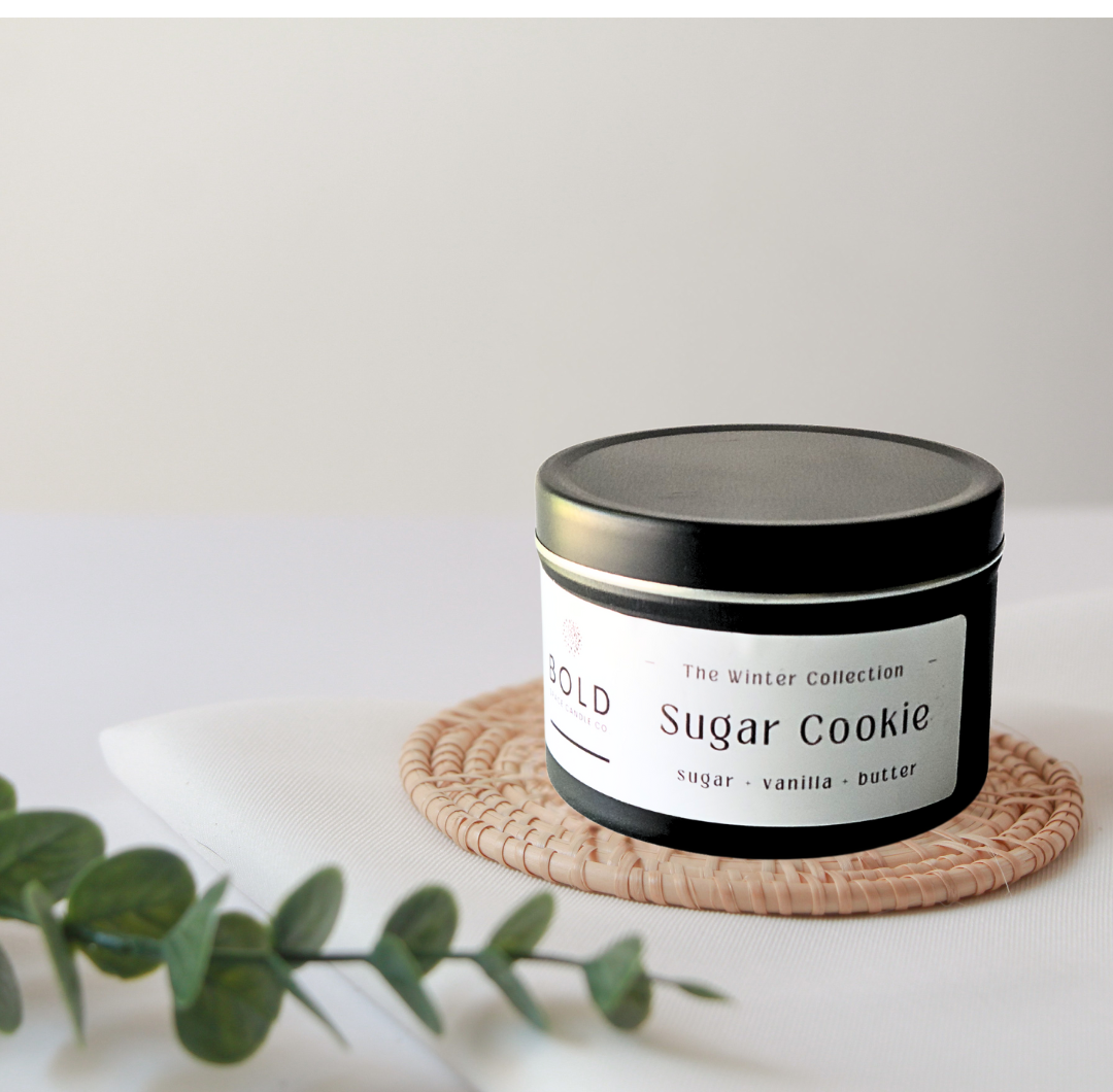 Sugar Cookie- Sugar + Vanilla | 6 oz. Black Tin
