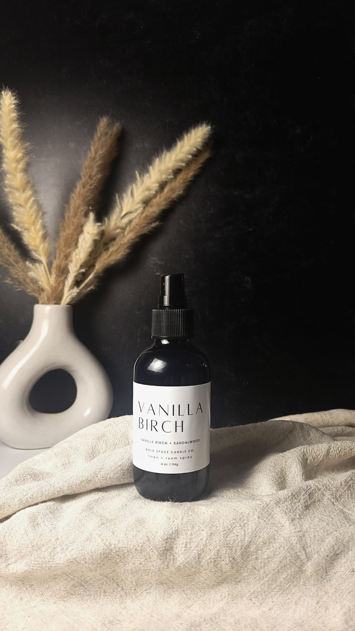 Vanilla Birch - Linen & Room Spray – 4 oz. Black Bottle