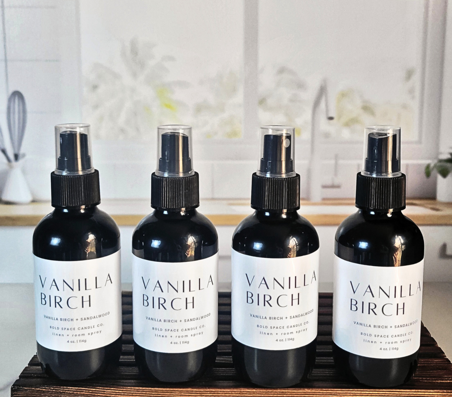 Vanilla Birch - Linen & Room Spray – 4 oz. Black Bottle