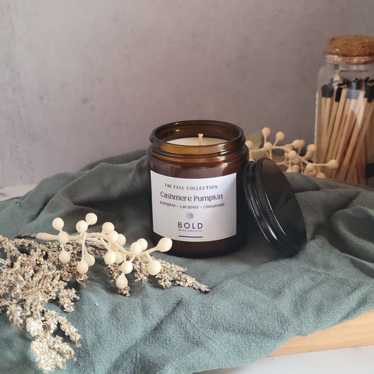 Cashmere Pumpkin- Pumpkin + Carmel + Cinnamon- 3 oz. candle