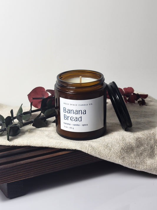 Banana Bread - Banana + Vanilla + Spice - 3 oz. amber jar