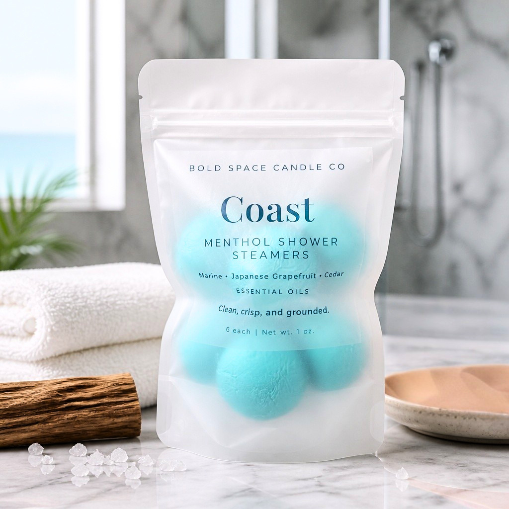 Coast shower steamers in spa like setting
