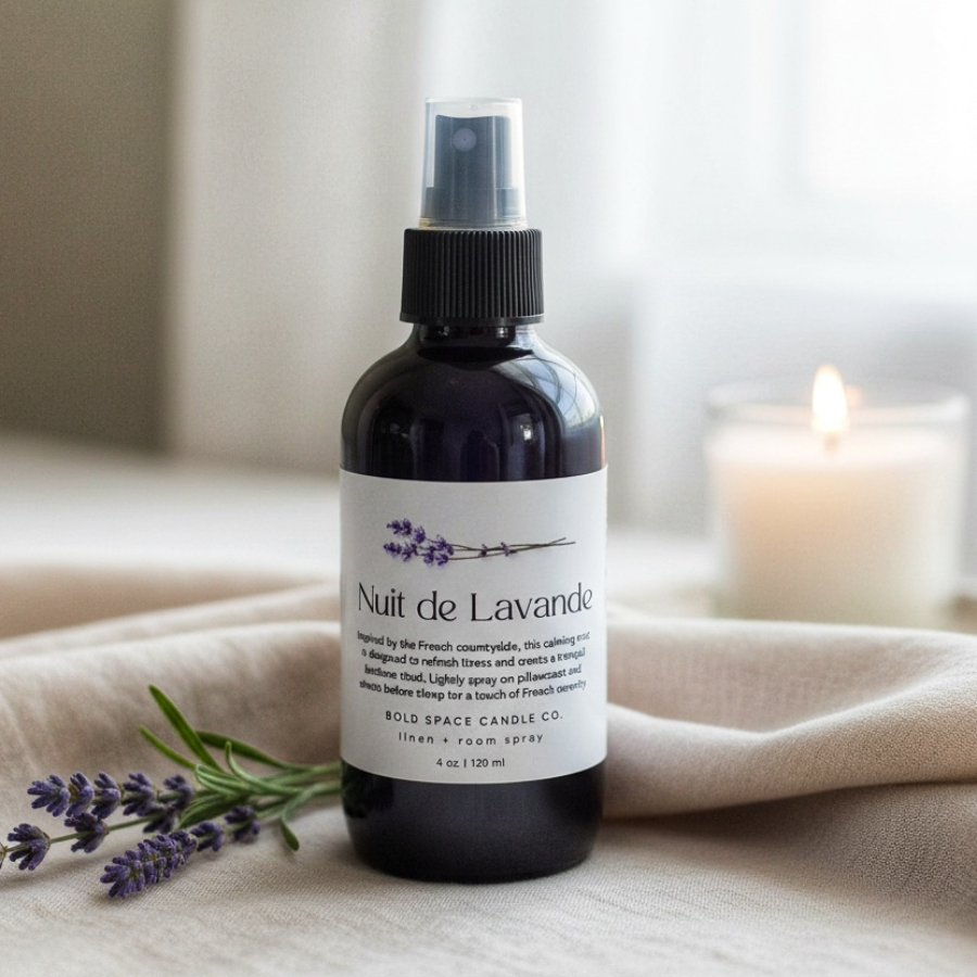 Nuit de Lavande - Lavender - Linen & Room Spray – 4 oz. Black Bottle