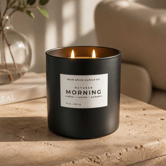 October Morning | Coffee + Vanilla Pumpkin Soy Candle - 12 oz.