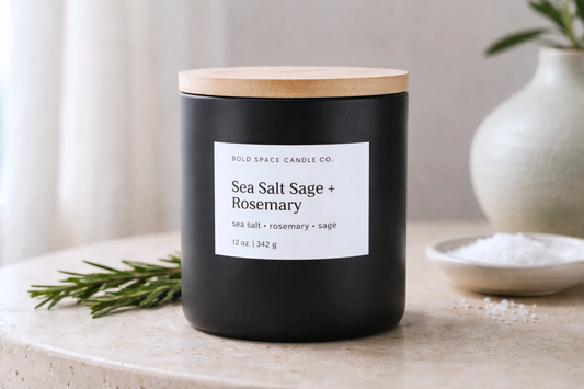 Sea Salt + Sage + Rosemary Candle | 12 oz Soy Candle