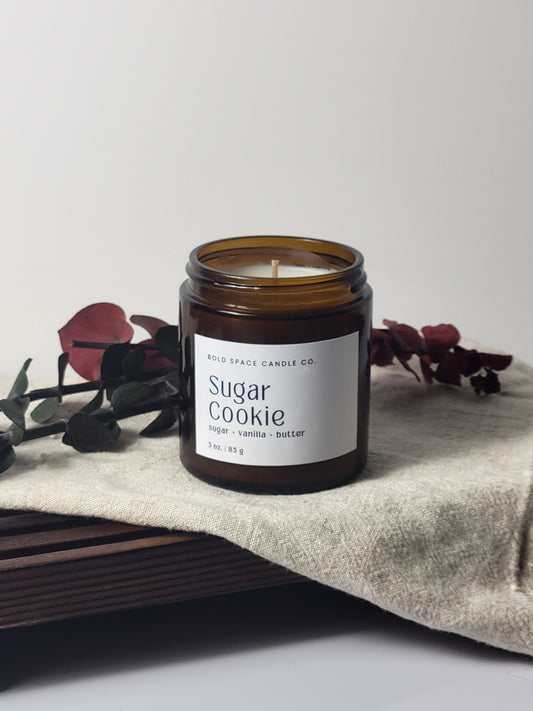 Sugar Cookie- Sugar + Vanilla - 3 oz. amber jar