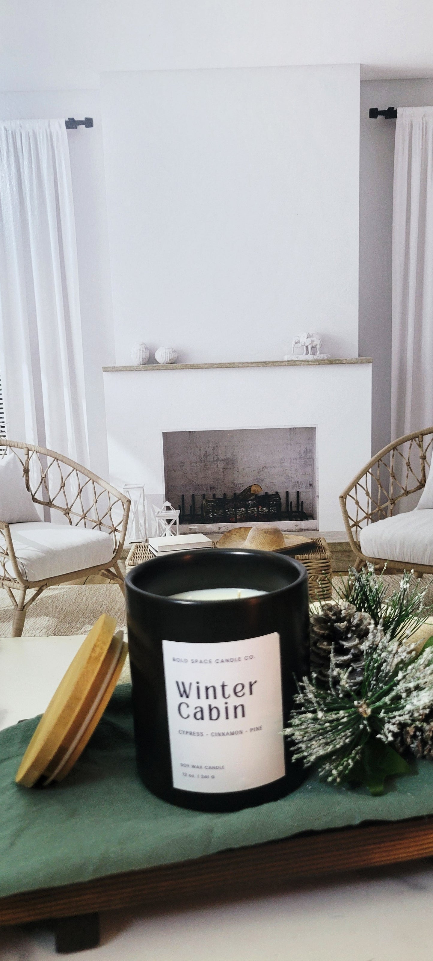 Winter Cabin - Cypress + Fraser Fir + Cinnamon- 12 oz. Candle