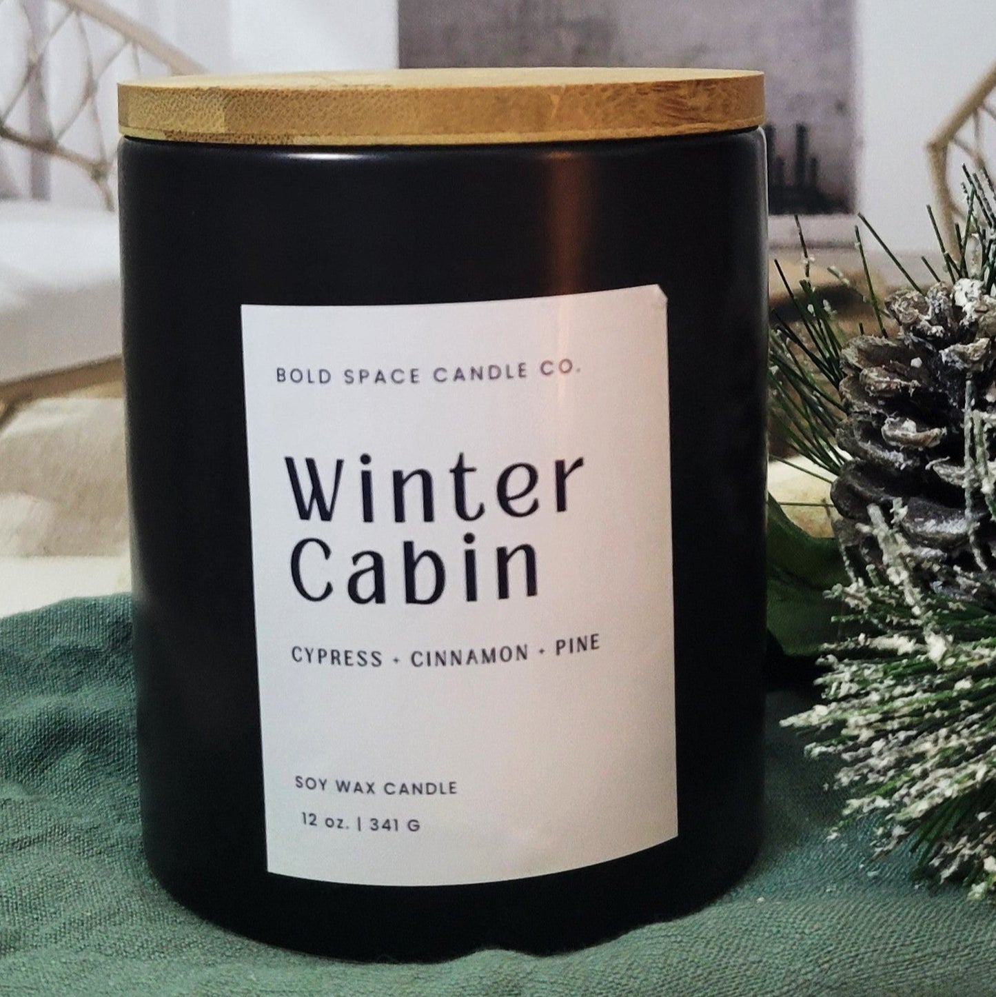 Winter Cabin - Cypress + Fraser Fir + Cinnamon- 12 oz. Candle