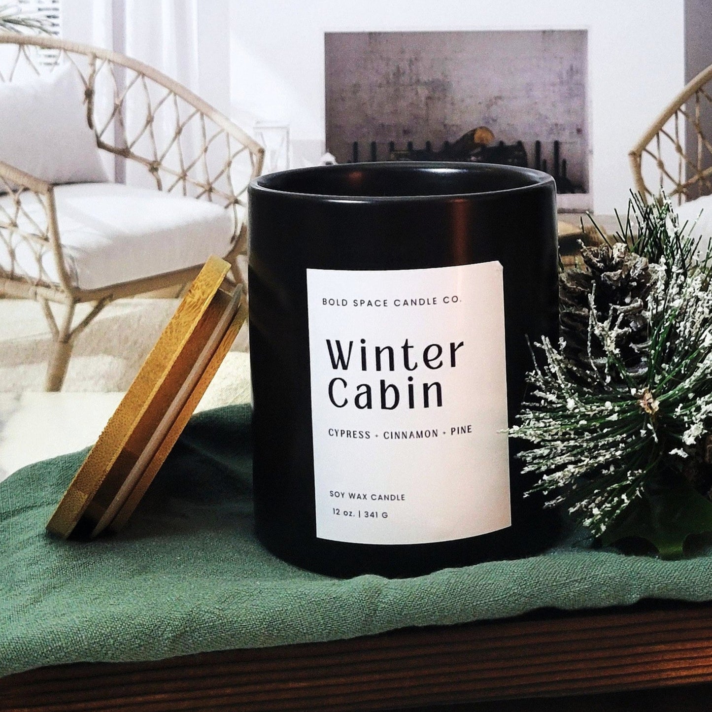 Winter Cabin - Cypress + Fraser Fir + Cinnamon- 12 oz. Candle