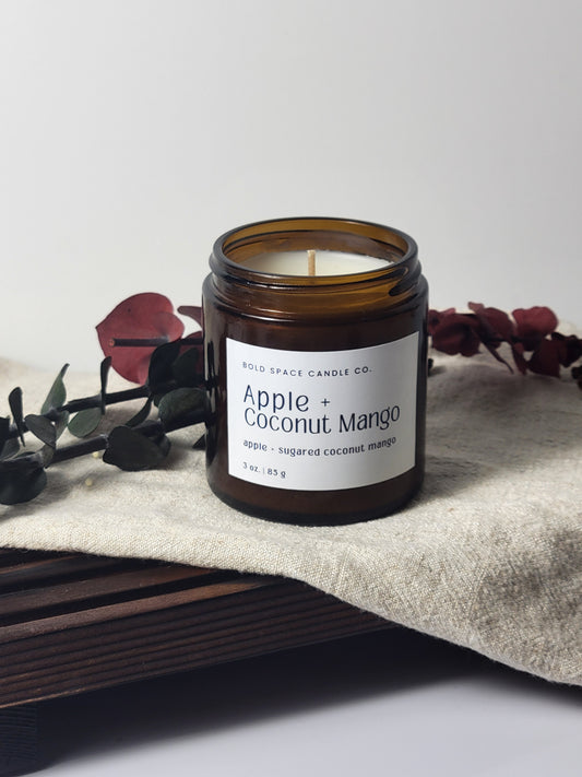 Apple + Sugared Mango + Coconut - 3 oz. amber jar