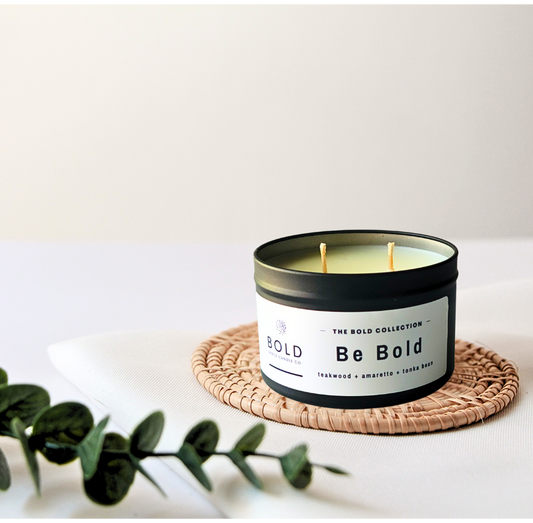 Be Bold -  teakwood + amaretto + tonka bean | 6 oz. Black tin
