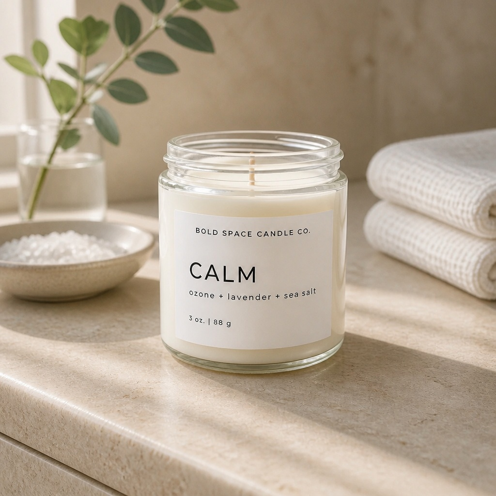 Calm | Ozone, Lavender & Sea Salt Soy Candle | 3 oz Travel Tin
