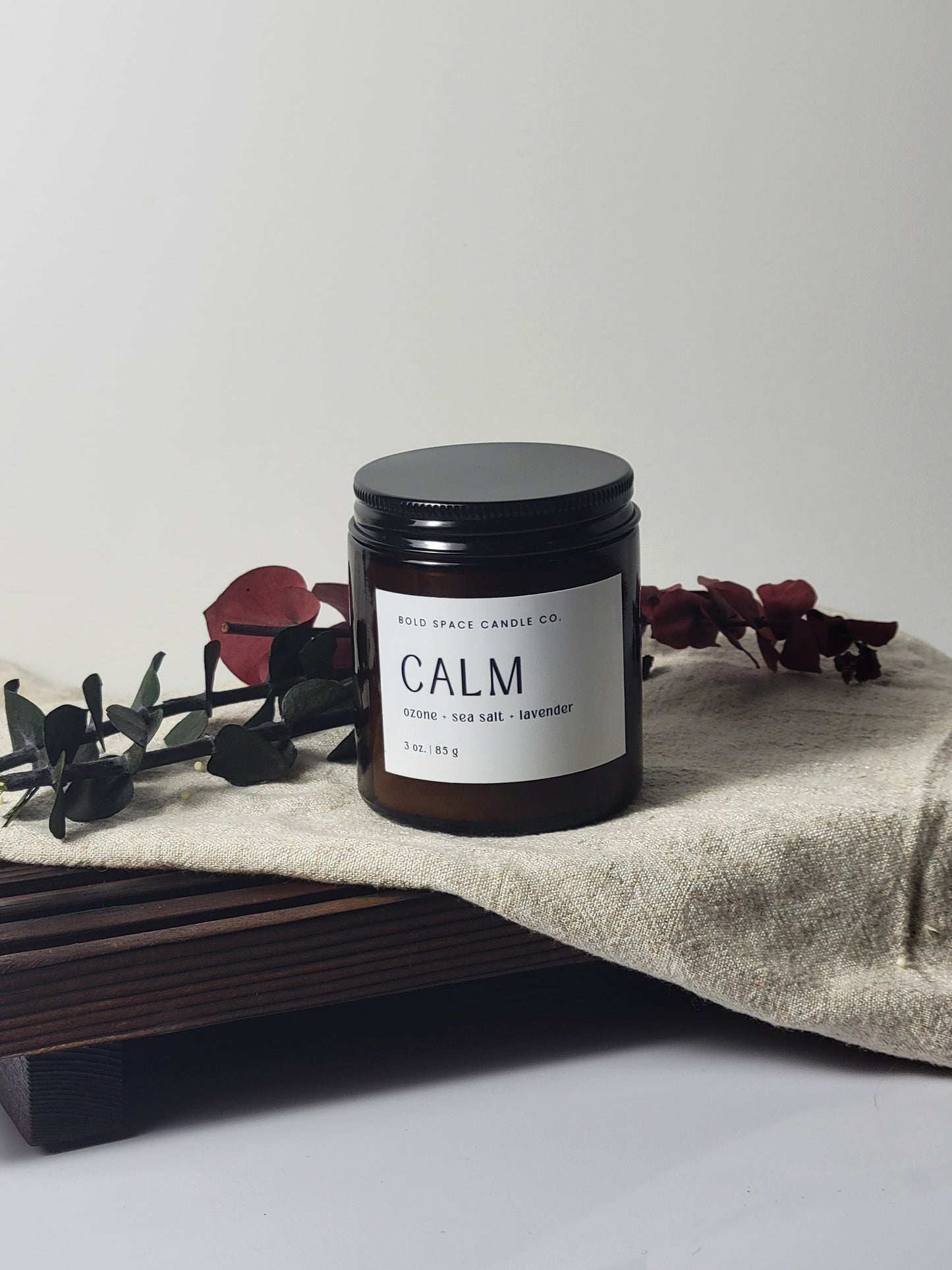 CALM - Ozone + Sea Salt + Lavender Driftwood - 3 oz. amber jar