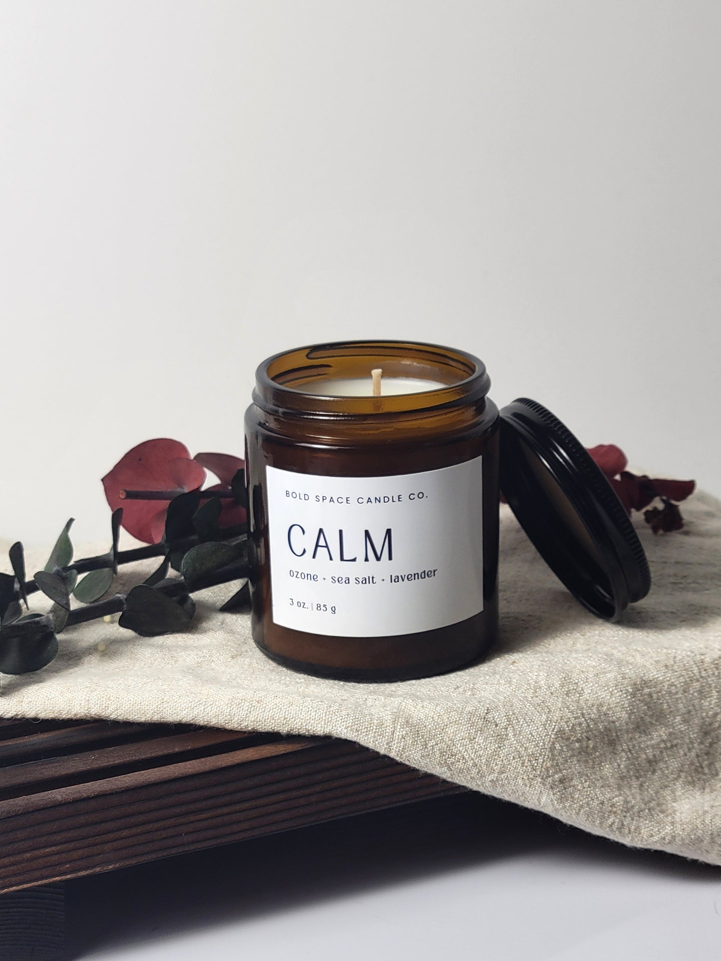 CALM - Ozone + Sea Salt + Lavender Driftwood - 3 oz. amber jar