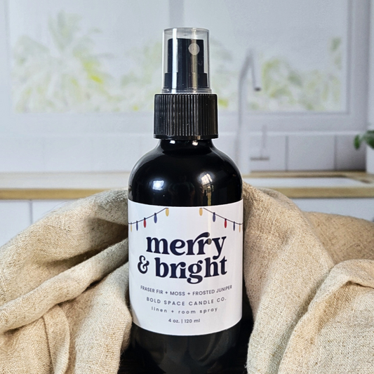 Merry & Bright - Linen & Room Spray – 4 oz. Black Bottle