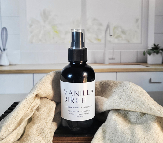 Vanilla Birch - Linen & Room Spray – 4 oz. Black Bottle