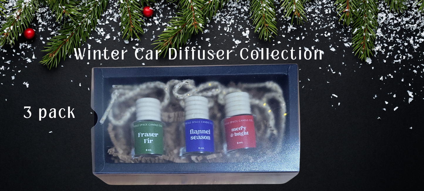 Car Diffuser 3 pack Winter Collection – Long Lasting Fragrance - Giftable Item